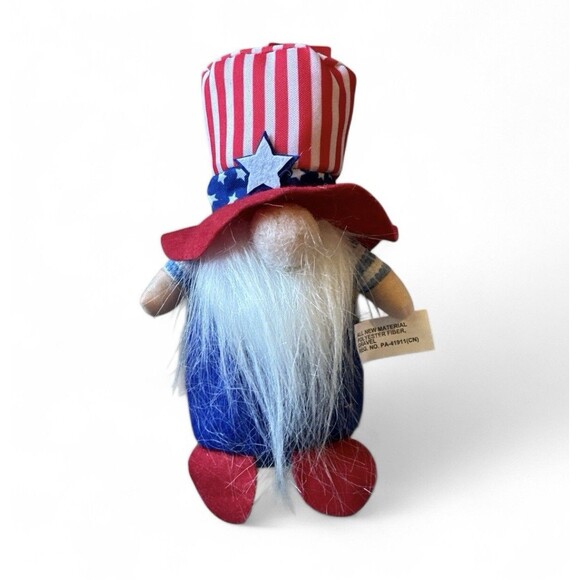 NWT Lot 5 Patriotic 4th of July Gnomes 7" Red White & Blue Stars & Stripes - Picture 2 of 3